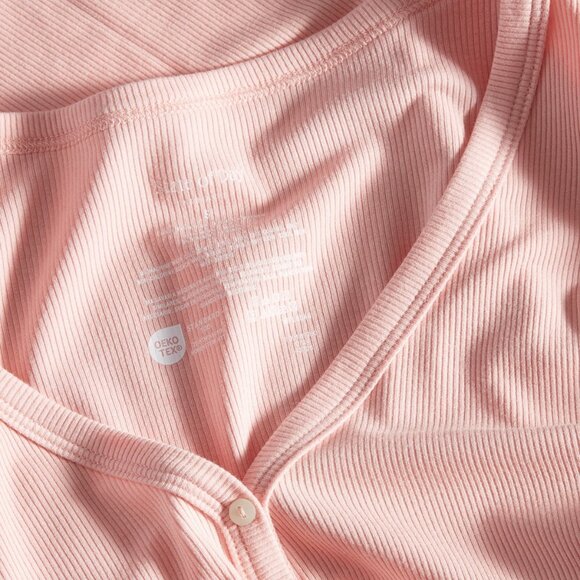 NWT .State of Day Women's Long-Sleeve Ribbed Henley Sleep Top Created for Macy - Picture 2 of 2